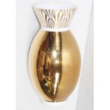 1 x VISIONNAIRE Large Luxury Vase Featuring An Art Deco Aesthetic And Gold Finish - Ref: HAS1588