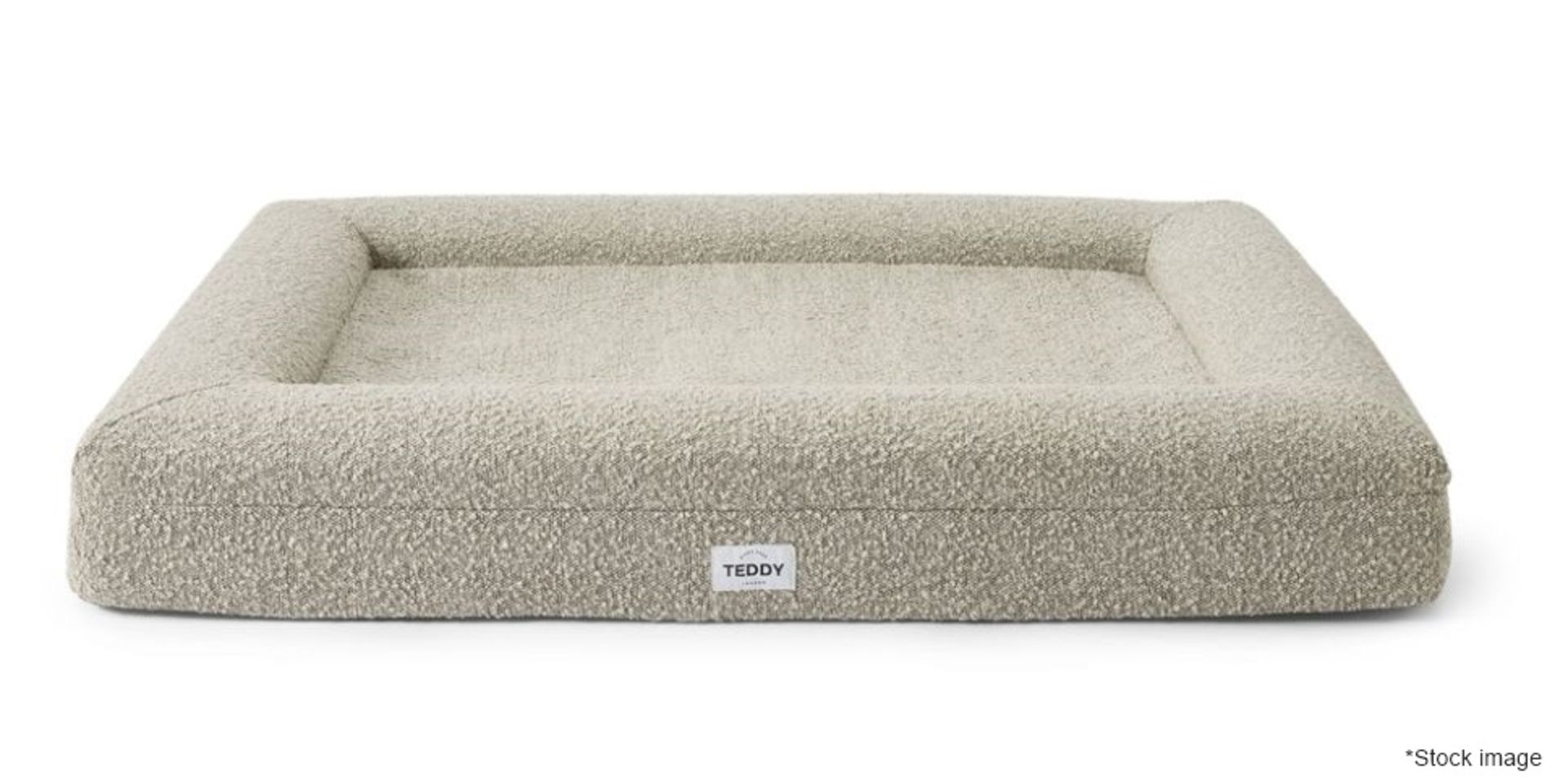 1 x TEDDY LONDON Large Luxury Bouclé Dog Bed In Grey - Origal Price £199.00 - Sealed Boxed Stock -