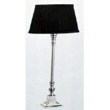 1 x Searchlight Large Table Lamp With Chrome Finish and Black Pleated Shade - Type: 8174CC - New