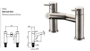 1 x Stonearth 'Hali' Stainless Steel Bath Filler Mixer Tap - New & Boxed - RRP £340 - Ref: TP804 WH2