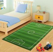 1 x Children's Football Pitch Rug - Size: 80 x 120 cms - New and Unused