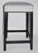 1 x Stool Upholstered In A Designer Houndstooth-style Fabric - Recently Removed From A Famous London