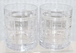 Set of 2 x RALPH LAUREN HOME Hudson Plaid Double-Old-Fashioned Crystal Glasses - RRP £125.00