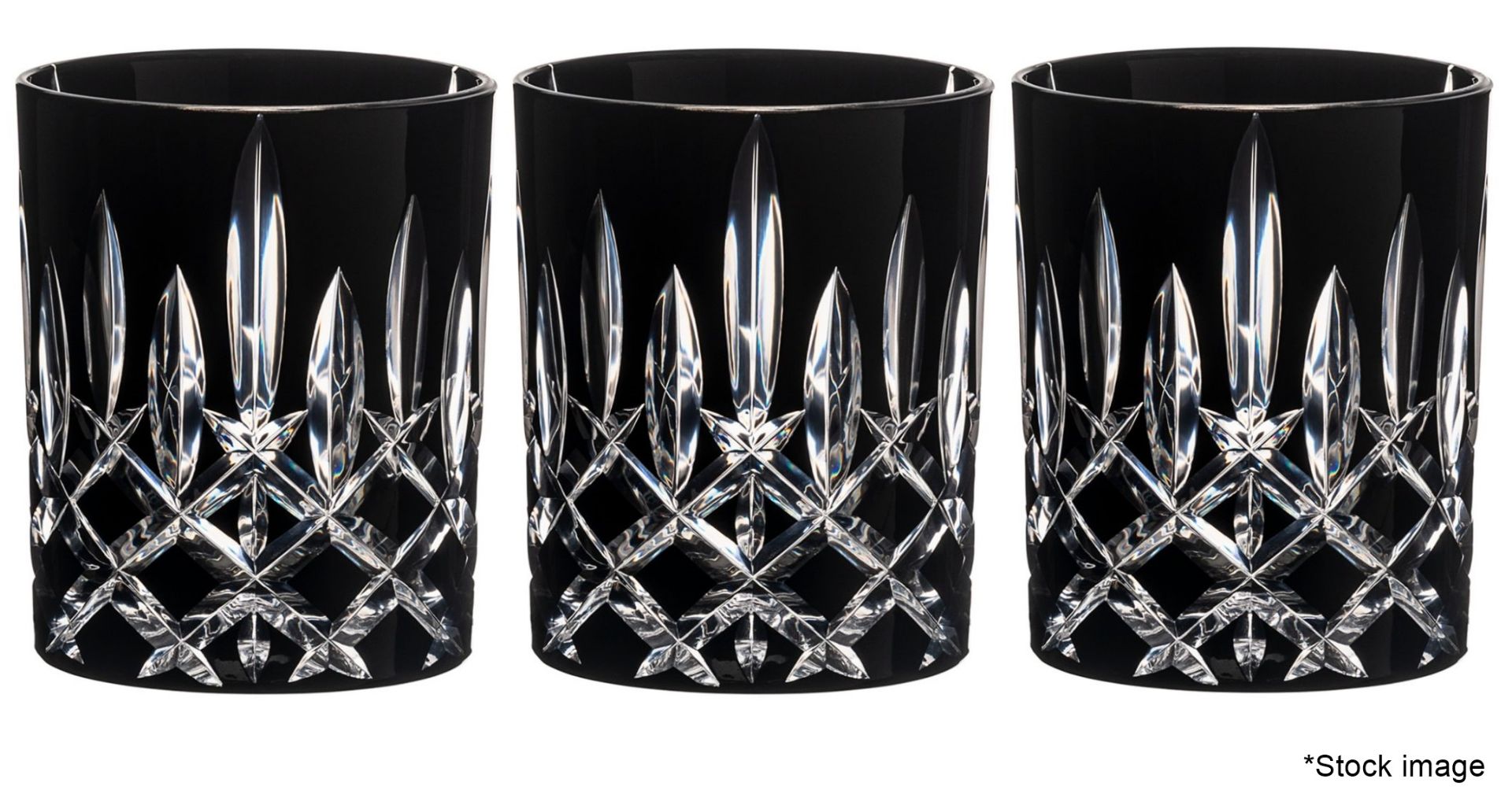 3 x RIEDEL 'Laudon' Luxury Crystal Whisky Glasses In Black (295ml) - Total RRP £225.00