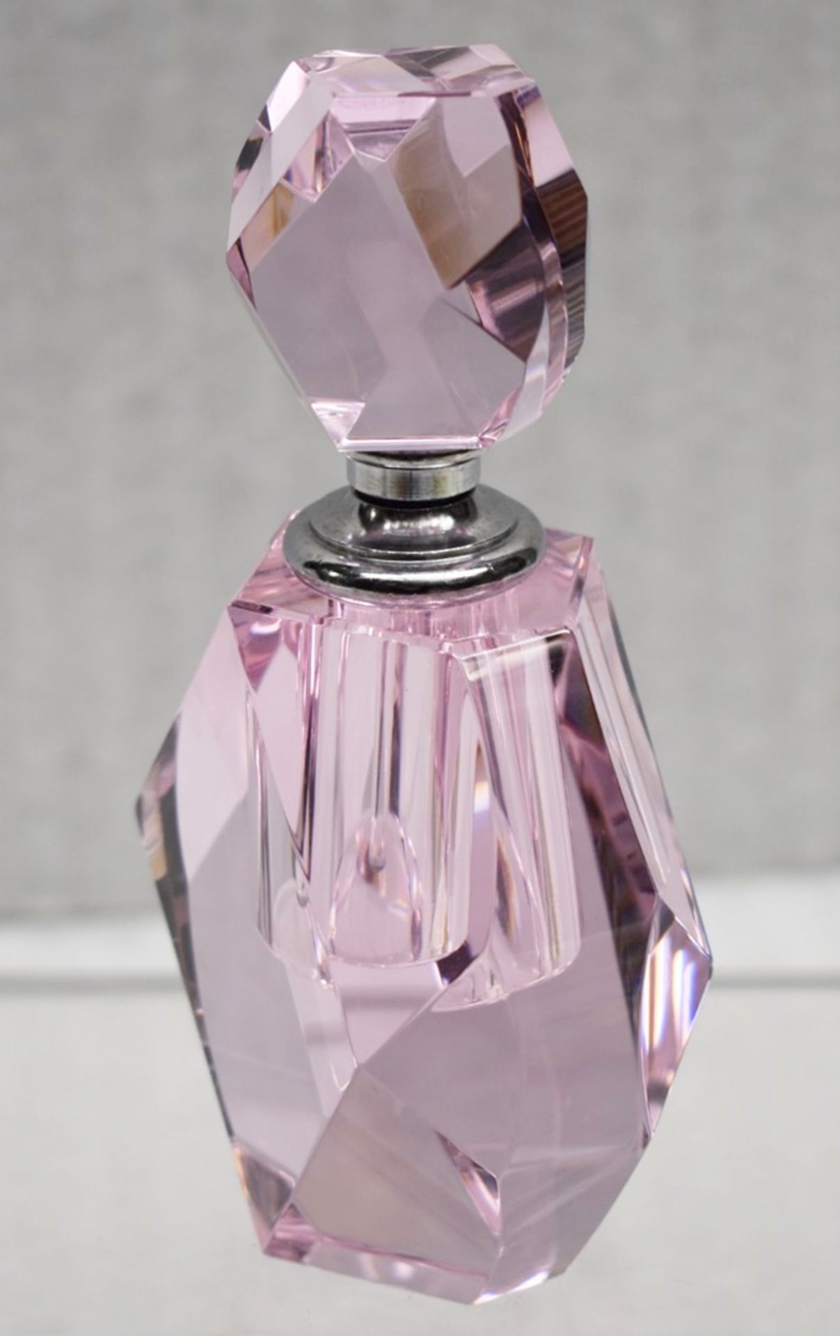 2 x Vintage-Style Cut Glass Perfume Bottles In Purple / Pink - Image 3 of 5