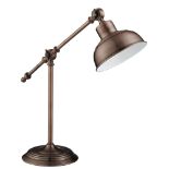 1 x Searchlight Macbeth Industrial Style Desk Lamp - Antique Copper Finish - Adjustable With