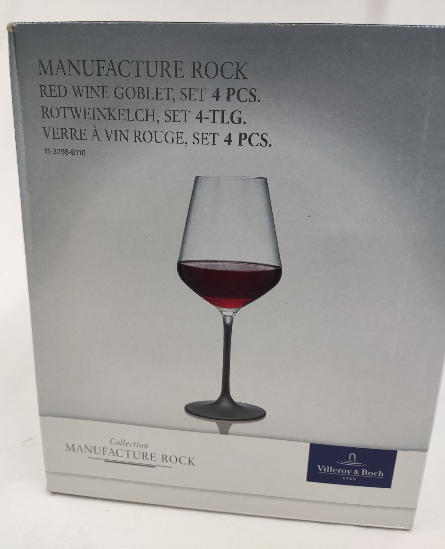 1 x VILLEROY & BOCH Manufacture Rock Red Wine Goblet Set, 4 Piece - New And Boxed - RRP £66 - Ref: - Image 6 of 12