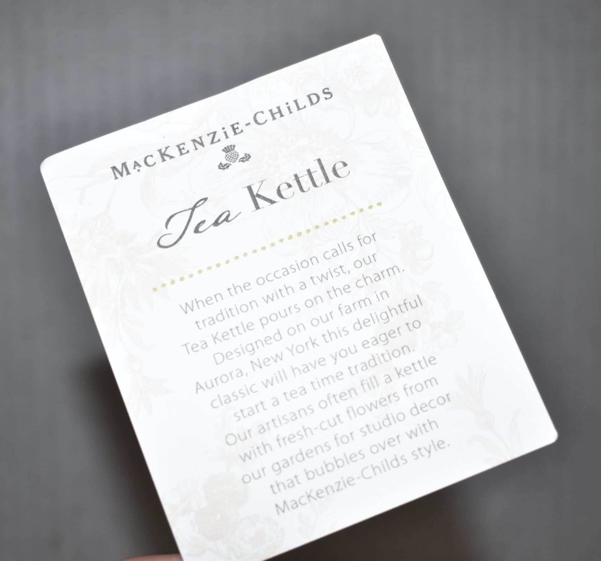 1 x MACKENZIE-CHILDS Royal Check 2-Quart Tea Kettle - Original Price £163.00 - Unused Boxed Stock - Image 5 of 11