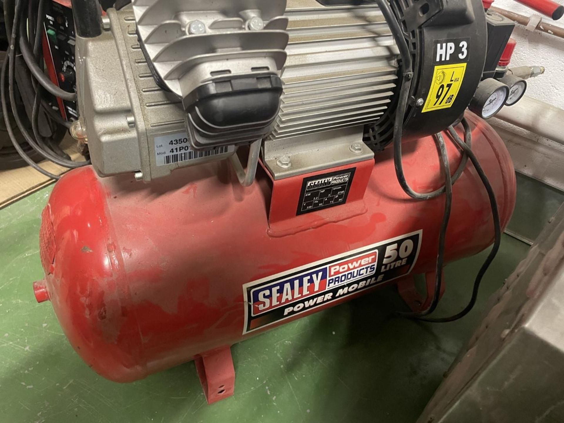 1 x Sealey SAC05030 50L V-Twin Direct Drive Air Compressor 3hp - RRP £720 - Image 5 of 6