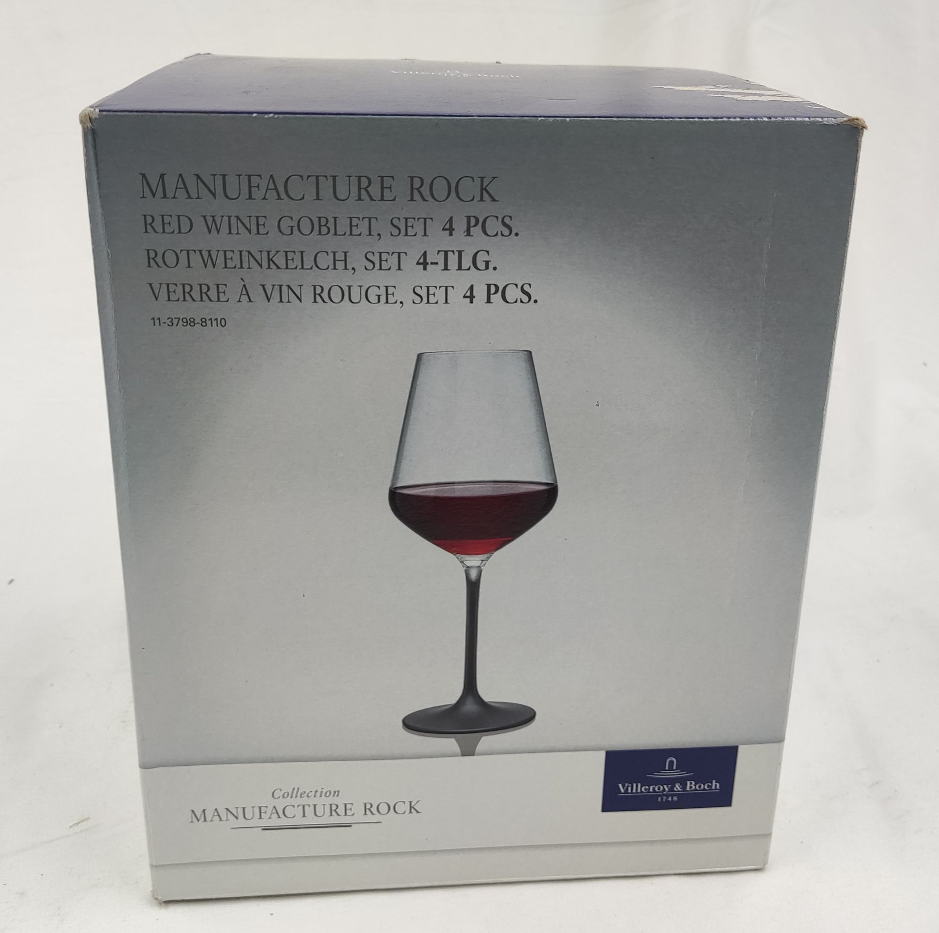 1 x VILLEROY & BOCH Manufacture Rock Red Wine Goblet Set, 4 Piece - New And Boxed - RRP £66 - Ref: - Image 7 of 12
