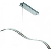 1 x Searchlight LED Pendant Wave Bar Light With Satin Finish - Type: 2076SS - New Boxed Stock