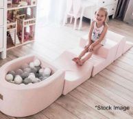 1 x MEOWBABY Foam Soft Playset In Pink Featuring 5 x Block Elements Including Ball Pit - RRP £179.00