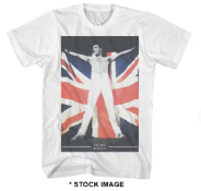 1 x FREDDIE MERCURY Official Merchandise Union Jack Flag Short Sleeve Men's T-Shirt - Size: Extra