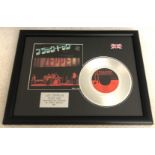 1 x LED ZEPPELIN Silver 7 Inch Vinyl Record - BLACK DOG - Mounted and Presented in a Black Frame