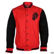 1 x The Rolling Stones Mens Bomber Varsity Baseball Jacket - Size: Small - Officially Licensed