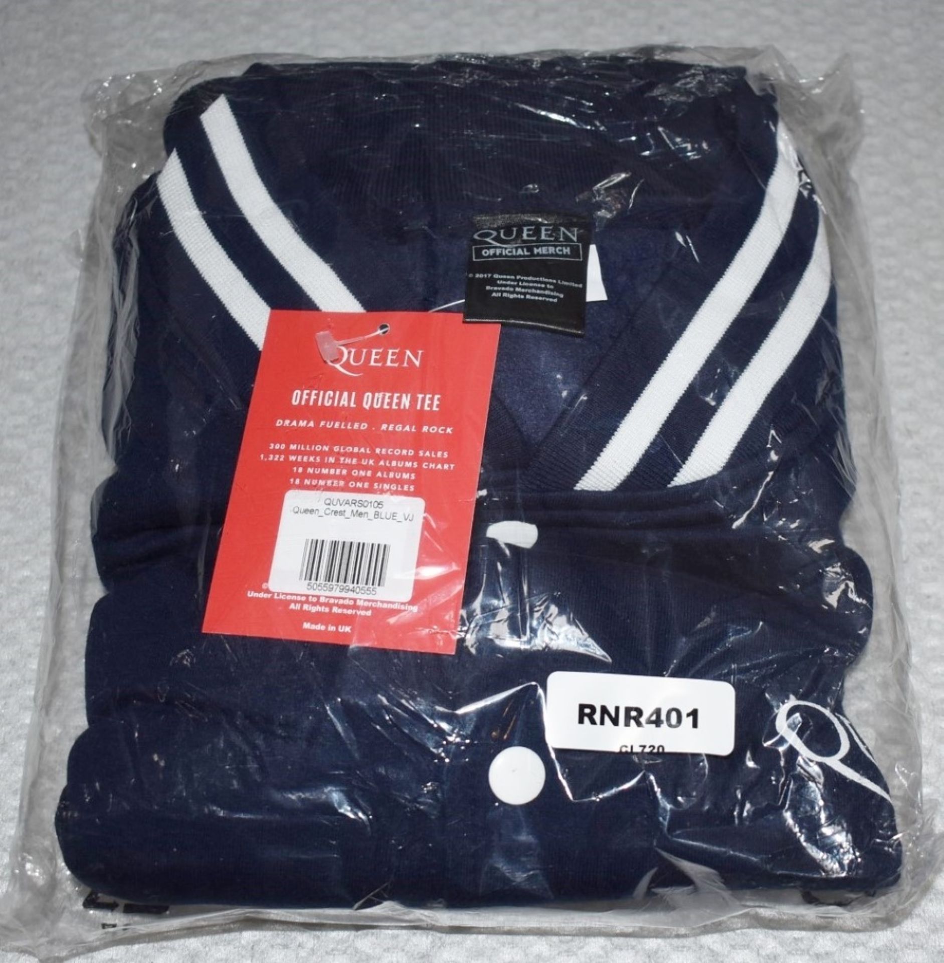 1 x Queen Men's Baseball Jacket in Blue With Crest Design Motif - Size: XXL - RRP £55 - Image 2 of 5
