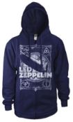 1 x Led Zeppelin Vintage Print Men's Zip Hoodie Jacket - Size: Small - New & Unused - RRP £50