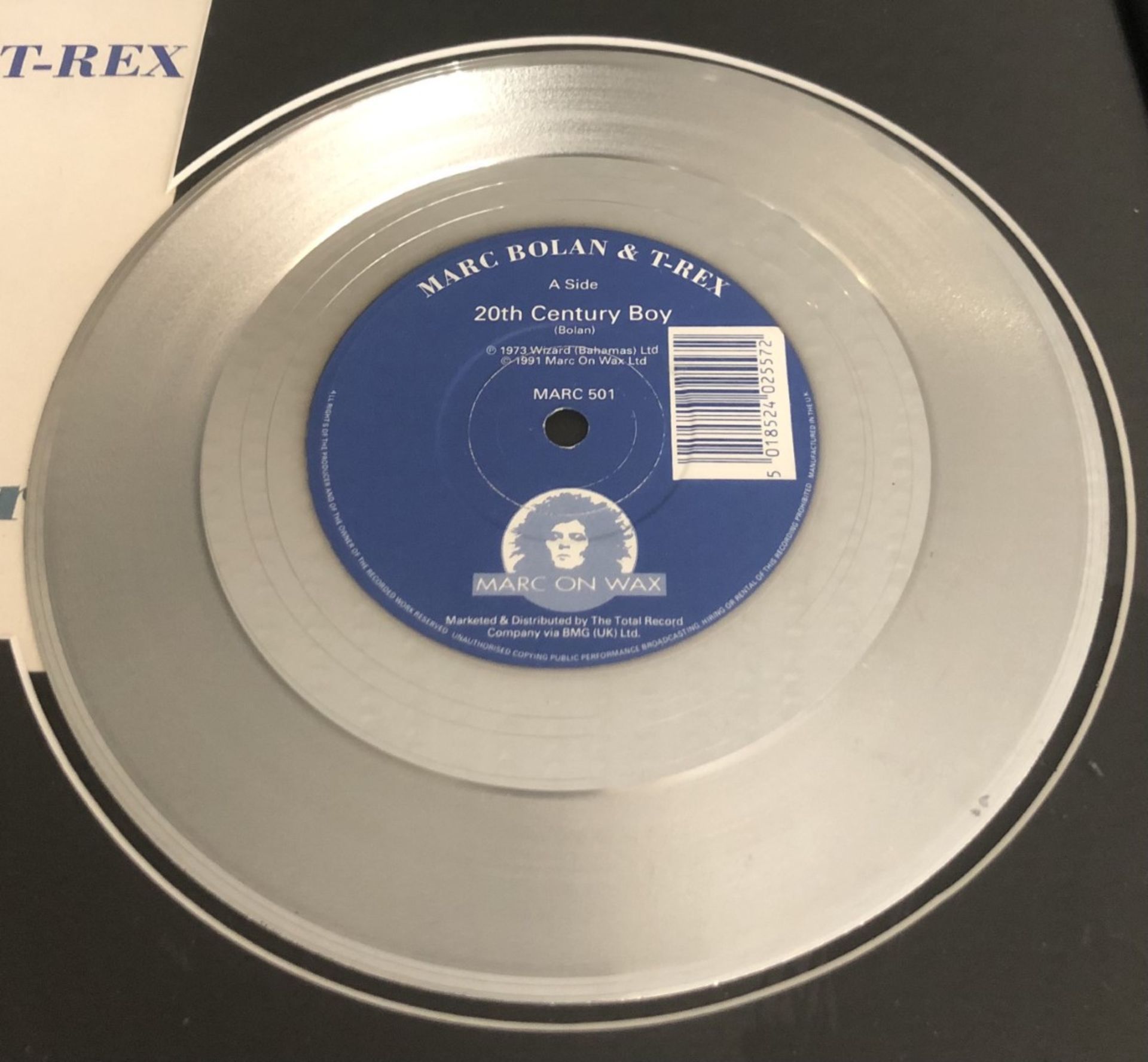 1 x Framed MARC BOLAN & T-REX Silver 7 Inch Vinyl Record - 20th CENTURY BOY - Image 3 of 4