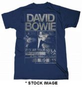 1 x DAVID BOWIE Isolar Tour 1976 Logo Short Sleeve Men's T-shirt by Fruit of the Loom - Size: