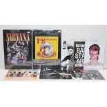 8 x Pieces of Rock n Roll Metal Wall Art - Size: 29x20cm & 40x28cm - Features Nirvana, Elvis, Bowie,