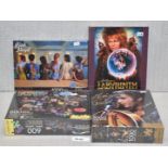 4 x Jigsaw Puzzles Featuring Pink Floyd, Elvis & David Bowie Labyrinth - New / Sealed - RRP £80