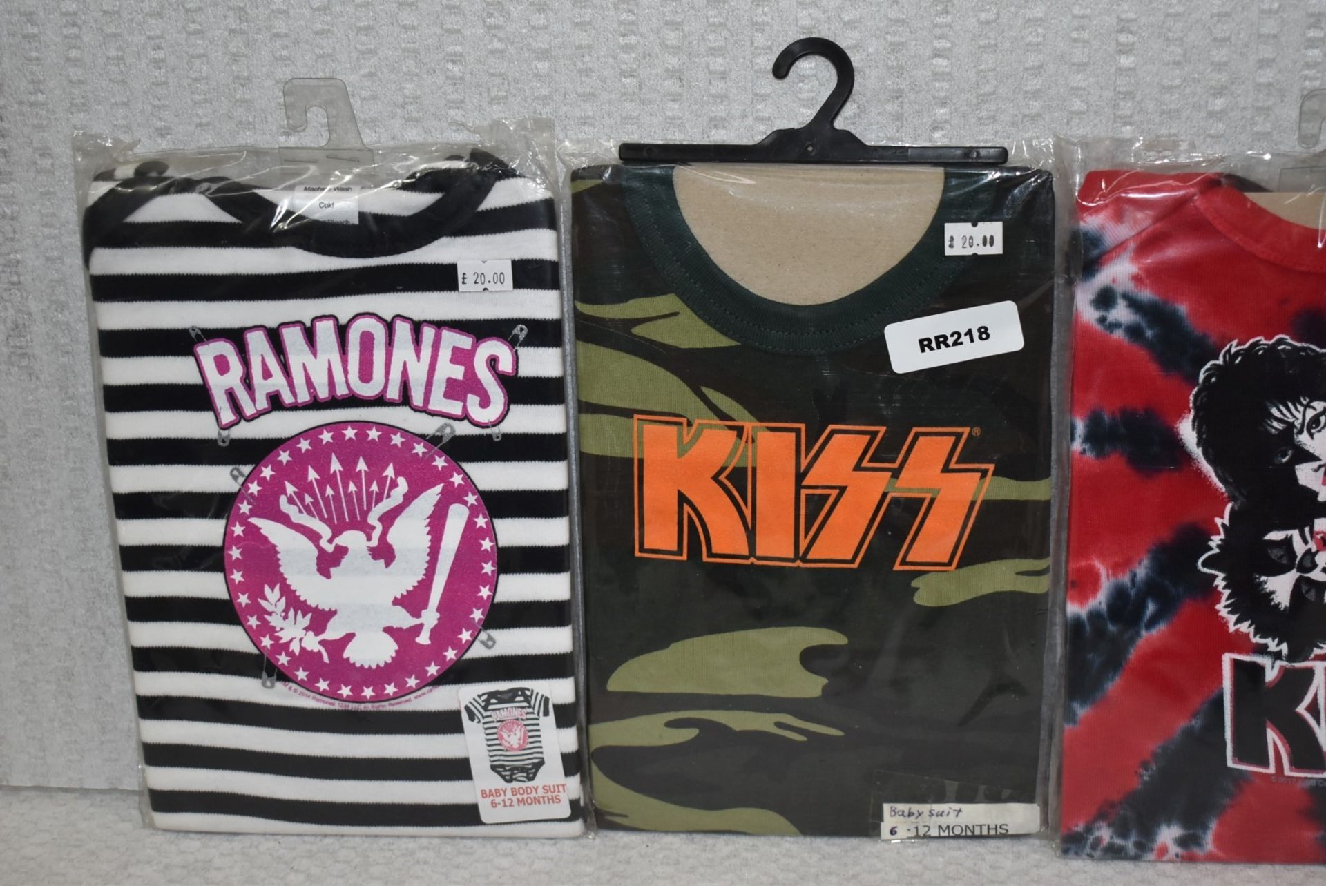 4 x Rock n Roll Themed Baby Suits - Ages 6-12 Months - Features Various Rock Bands - New - RRP £80 - Image 2 of 4