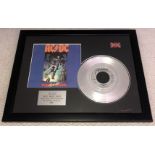 1 x Framed AC/DC Silver 7 Inch Vinyl Record - WHO MADE WHO