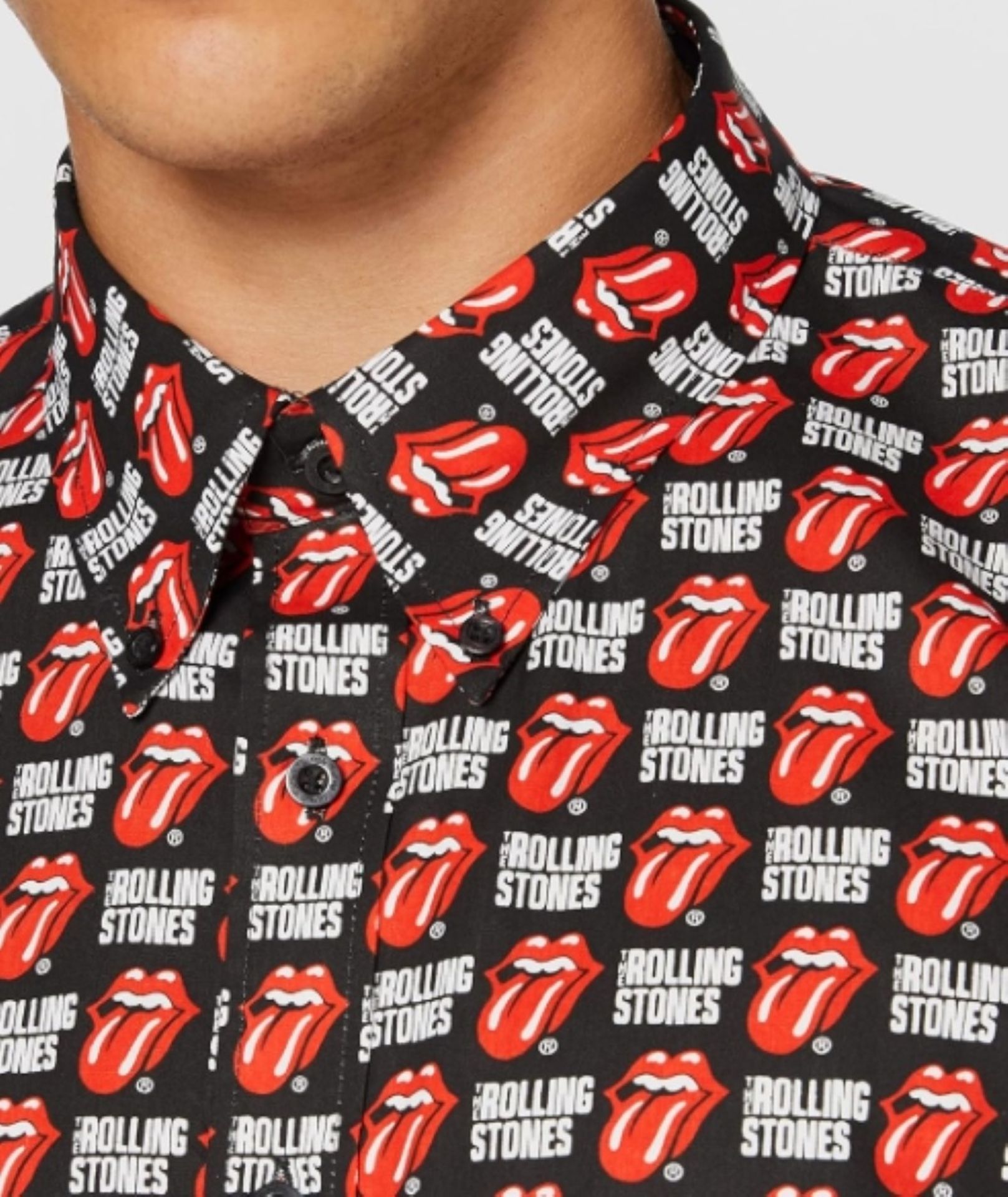 1 x Rolling Stones Talk and Text Casual Button Shirt - Size: Large - Officially Licensed Merchandise - Image 10 of 12