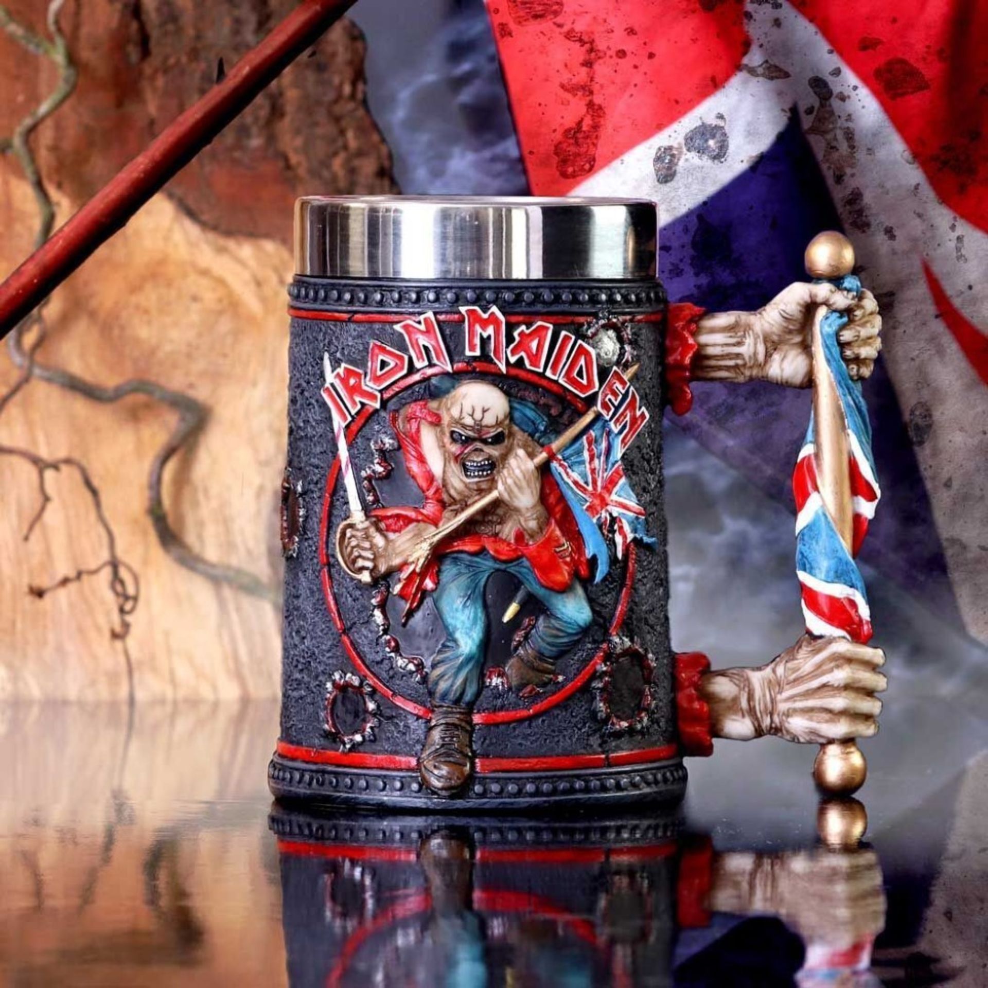 1 x Iron Maiden Officially Licensed Tankard Featuring Eddie the Trooper and Union Jack - RRP £60 - Image 6 of 11