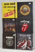 6 x Rock Band Themed 192 Page Notebook Journals - Bands Include Sex Pistols, Guns n Roses, Floyd