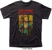 1 x DAVID BOWIE ZIggy Stardust and the Spiders from Mars Logo Short Sleeve Men's T-Shirt by Gildan -