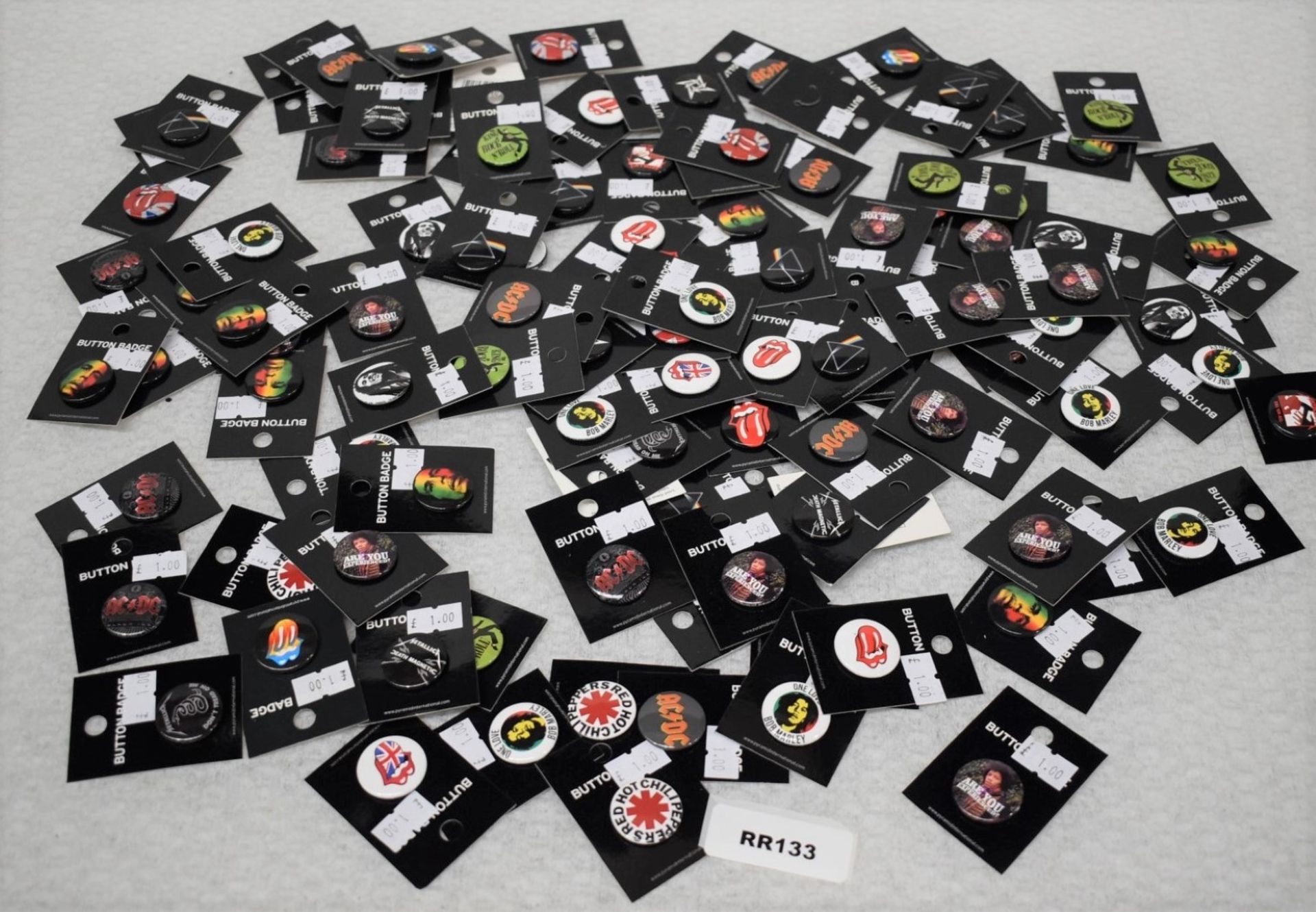 100 x Rock n Roll Button Badges By Pyramid - Various Bands - Licensed Merchandise - RRP £100 - Image 7 of 8