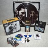 1 x Elvis Presley Collectors Job Lot - 9 x Items Including a Clock, Sandwich Box, Salt & Pepper Set