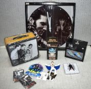 1 x Elvis Presley Collectors Job Lot - 9 x Items Including a Clock, Sandwich Box, Salt & Pepper Set