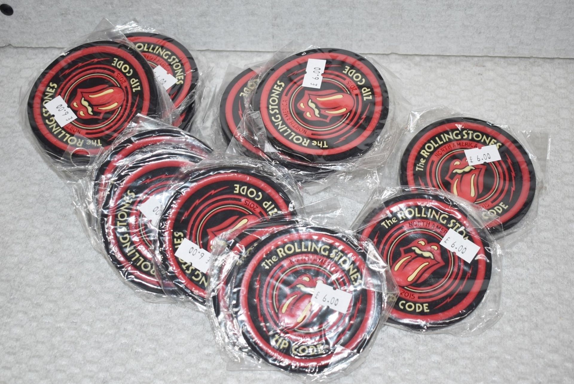 20 x Rolling Stones Table Coasters - North America Zip Code Tour With Iconic Tongue and Lips - Image 6 of 6