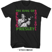 1 x ELVIS PRESLEY Official Merchandise THE KING OF ROCK N' ROLL Logo Short Sleeve Men's T-Shirt -
