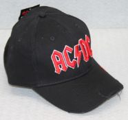 1 x ACDC Baseball Cap Featuring the Iconic ACDC Band Name Logo - Colour: Black / Red - One Size With