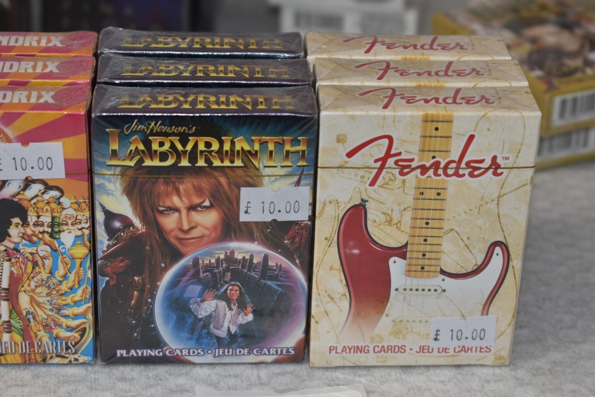 12 x Packs of Themed Playing Cards Featuring Jimi Hendrix, Fender, Labyrinth & Kiss - RRP £120 - Image 3 of 7