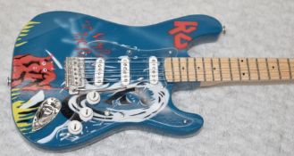 1 x Miniature Hand Made Guitar - Iron Maiden Fender Stratocaster - New & Unused - RRP £35