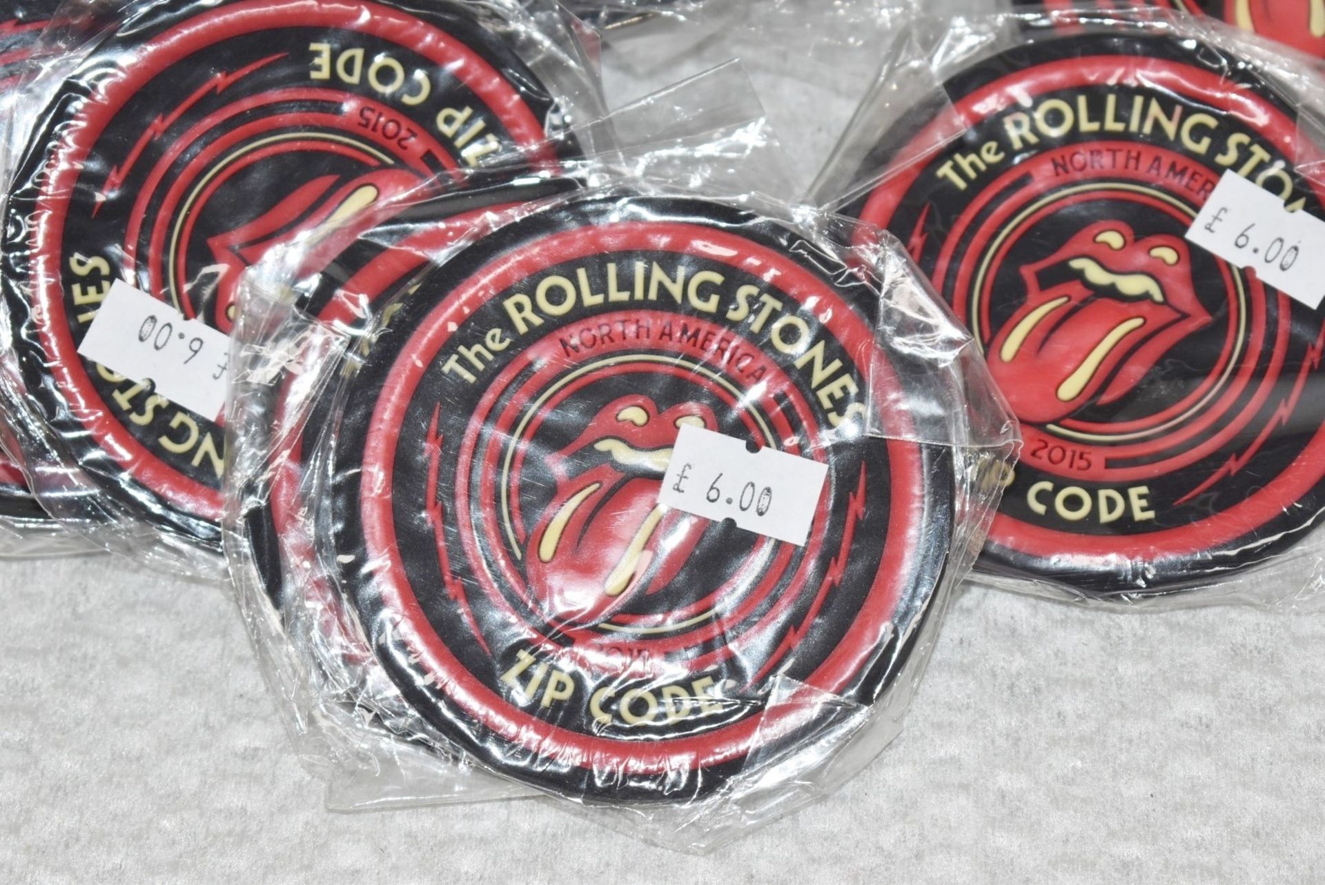 20 x Rolling Stones Table Coasters - North America Zip Code Tour With Iconic Tongue and Lips - Image 5 of 6