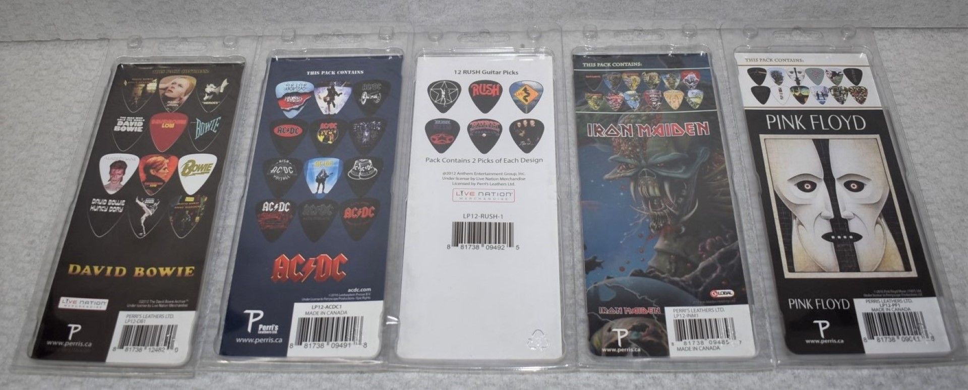 70 x Guitar Pick Multipacks By Perris - Bowie, Pink Floyd, Rush, Iron Maiden & ACDC - RRP £1,050 - Image 4 of 16