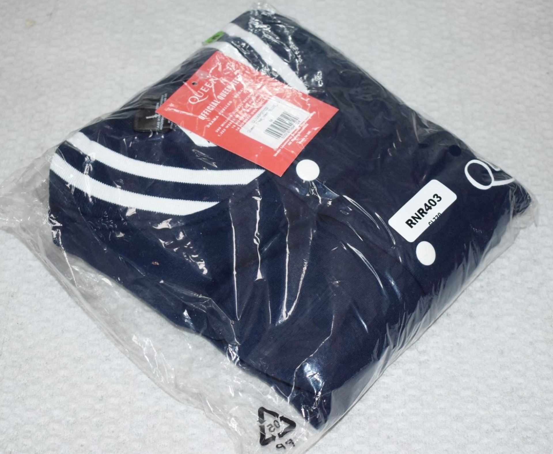 1 x Queen Men's Baseball Jacket in Blue With Crest Design Motif - Size: XXL - RRP £55 - Image 4 of 5