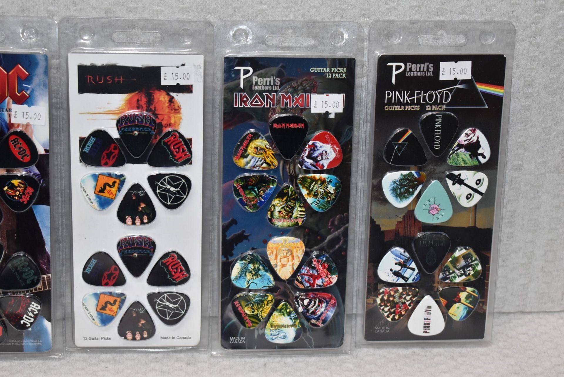 70 x Guitar Pick Multipacks By Perris - Bowie, Pink Floyd, Rush, Iron Maiden & ACDC - RRP £1,050 - Image 3 of 16