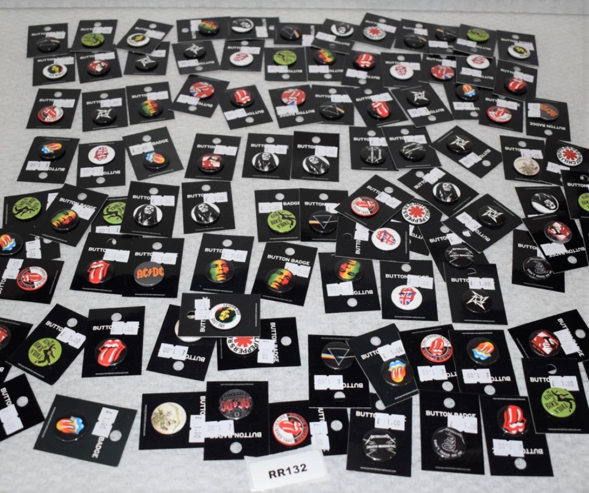 100 x Rock n Roll Button Badges By Pyramid - Various Bands - Licensed Merchandise - RRP £100 - Image 2 of 6