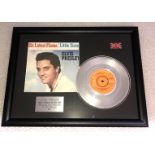 1 x Framed ELVIS PRESLEY Silver 7 Inch Vinyl Record - MARIES THE NAME OF HIS LATEST FLAME