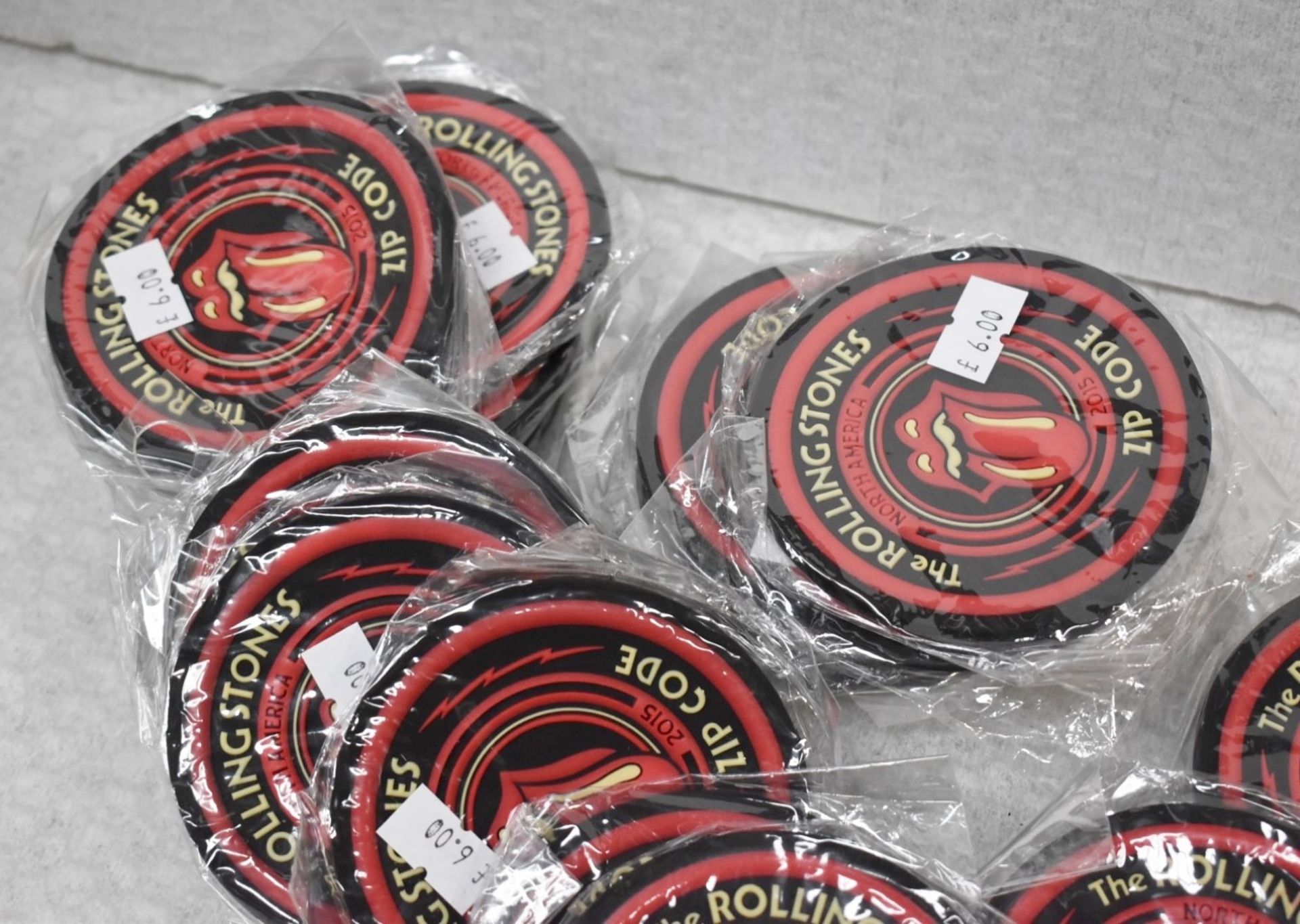 20 x Rolling Stones Table Coasters - North America Zip Code Tour With Iconic Tongue and Lips - Image 3 of 6