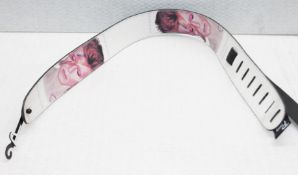 1 x David Bowie White Leather Guitar Strap by Perri's - Officially Licensed Merchandise - RRP £