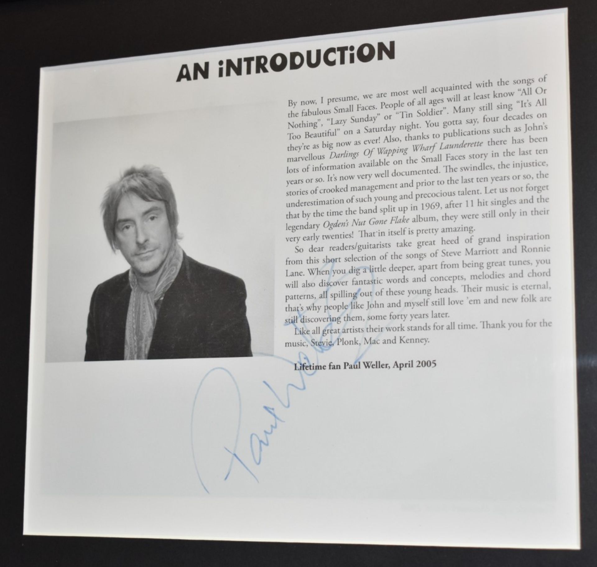 1 x Authentic PAUL WELLER Autograph With COA - Signed Page From a Small Faces Songbook - Image 5 of 6