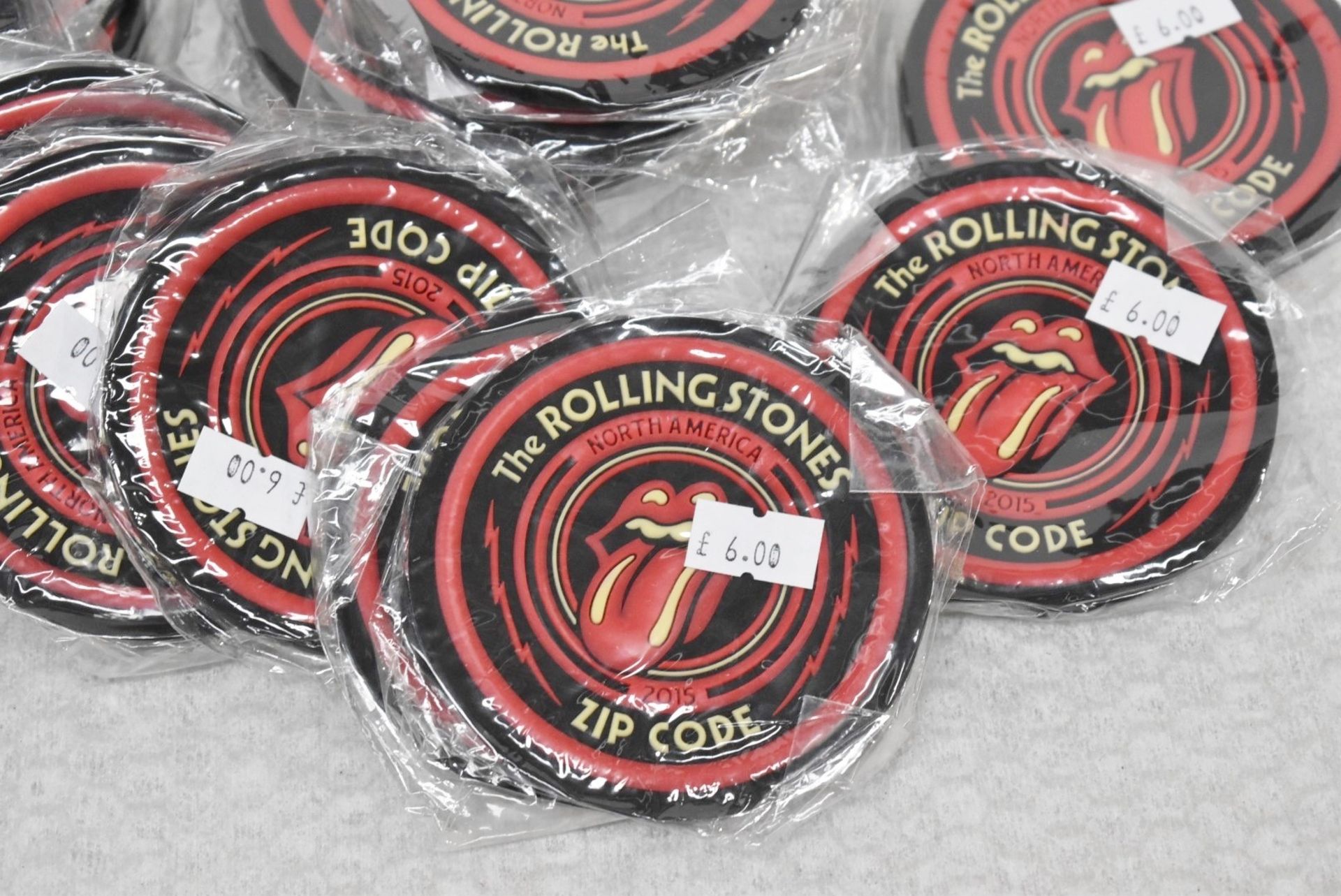 20 x Rolling Stones Table Coasters - North America Zip Code Tour With Iconic Tongue and Lips - Image 4 of 6