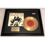 1 x 24 Carat Gold Coated 7 Inch Vinyl Record - LED ZEPPELIN IMMIGRANT SONG - Mounted and Presented